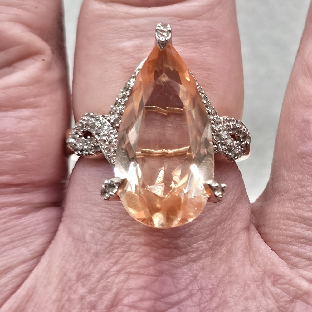 Morganique Quartz Ring in Vermeil Rose Gold Over Sterling Silver - Picture 5 of 10